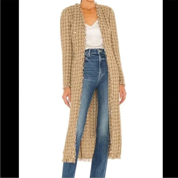House of Harlow 1960 tan metallic tweed cardigan wrap - Picture 1 of 9